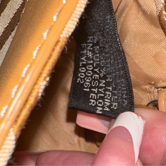 Via Spiga Monogram Clutch/ wristlet brown/Tan leather and fabric - New ! - Picture 4 of 11